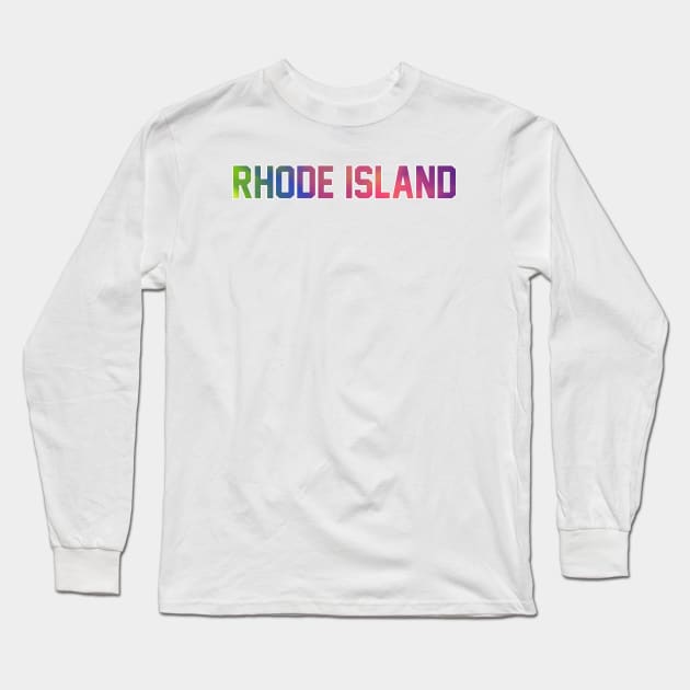 Rhode Island Tie Dye Jersey Letter Long Sleeve T-Shirt by maccm